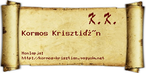 Kormos Krisztián névjegykártya