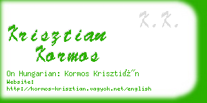 krisztian kormos business card